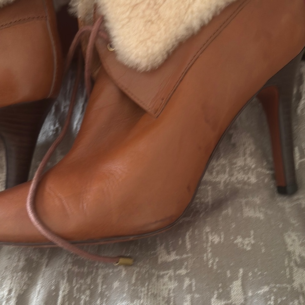Brown Winter Rain Boots with Plush Lining and Smooth Leather - Picture 4 of 7